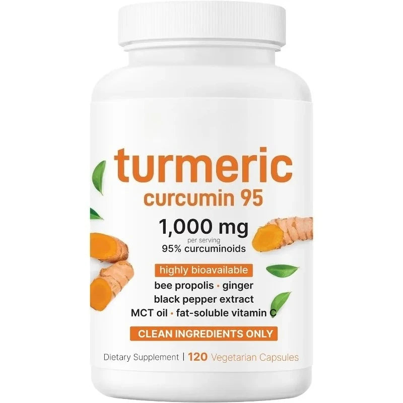 Turmeric Curcumin Botanical Supplement Pure Turmeric Extract Capsules with Ginger and Black Pepper 120 Pieces Per Bottle