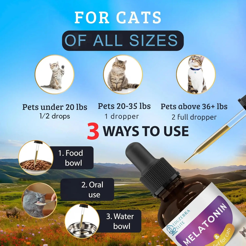 Cat Calming Melatonin Treats for Sleep & Anxiety Relief, Grooming Sedative