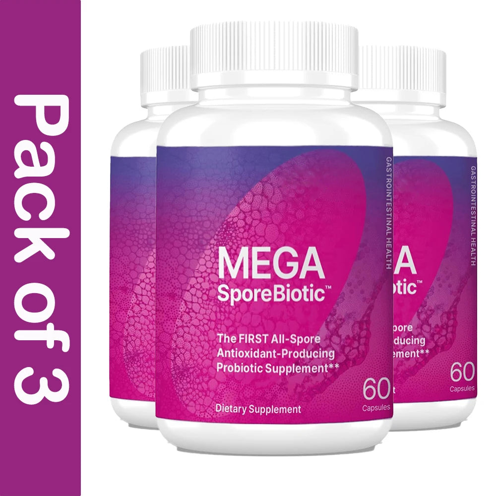 MegaSporeBiotic Probiotics for Men & Women - Immune, Gut Health & Digestive Support - Dairy, Soy & Gluten Free, 60 Veg Capsules