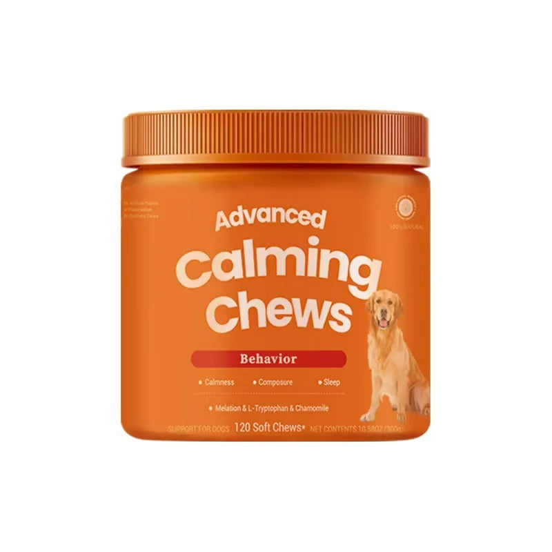 Advanced Calming Chews for Dogs — Melatonin, L-Tryptophan & Chamomile (120ct)