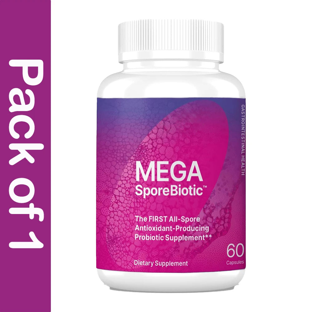 MegaSporeBiotic Probiotics for Men & Women - Immune, Gut Health & Digestive Support - Dairy, Soy & Gluten Free, 60 Veg Capsules