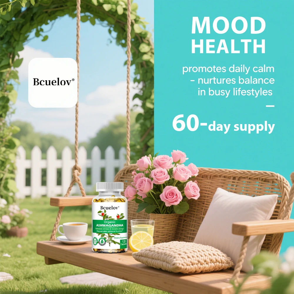 Ashwagandha Capsules – Stress Relief, Deep Sleep, Calm Nerves, Brain Health, Focus & Immune Support, Natural Herbal Supplement