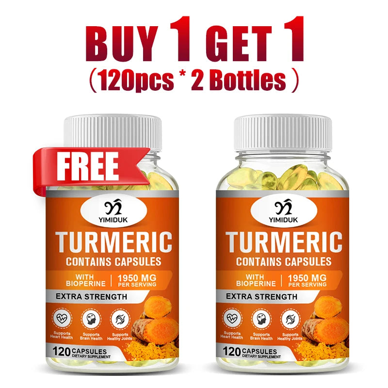 Buy 2 Get 2 Free! Premium Turmeric Curcumin Capsules, Support Potent Anti-Inflammatory & Joint Pain Relief, Boosts Immunity