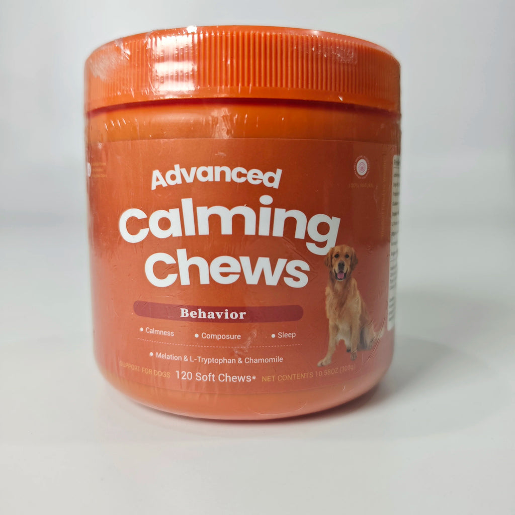 Advanced Calming Chews for Dogs — Melatonin, L-Tryptophan & Chamomile (120ct)