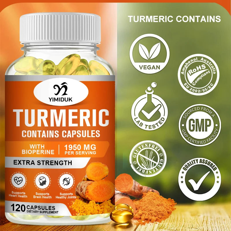 Buy 2 Get 2 Free! Premium Turmeric Curcumin Capsules, Support Potent Anti-Inflammatory & Joint Pain Relief, Boosts Immunity