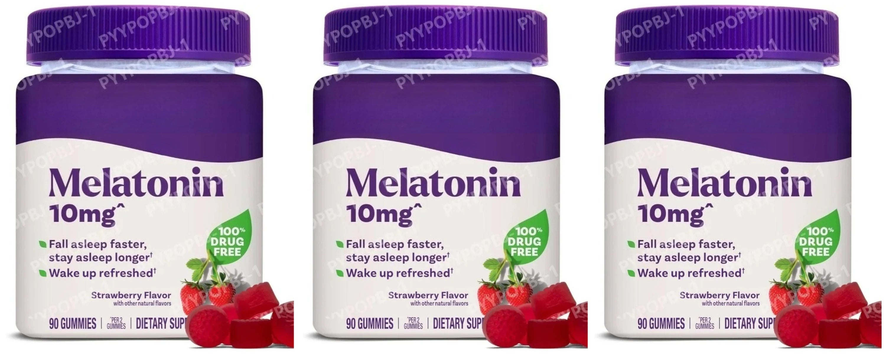 10 mg Melatonin Gummies Sleep Support for Adults Strawberry Flavor 90 Count 45 Day Supply