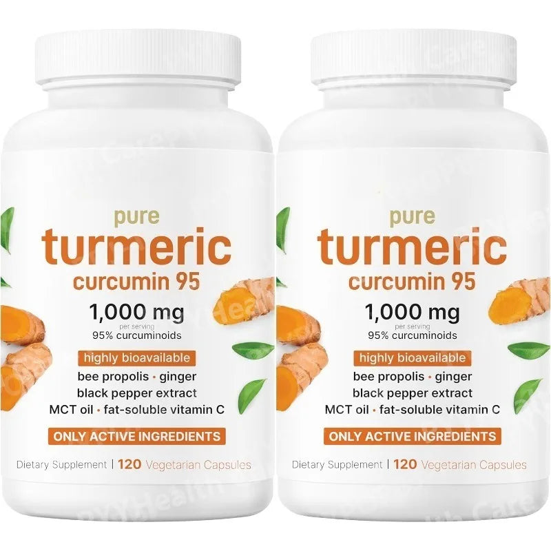Turmeric Curcumin Botanical Supplement Pure Turmeric Extract Capsules with Ginger and Black Pepper 120 Pieces Per Bottle