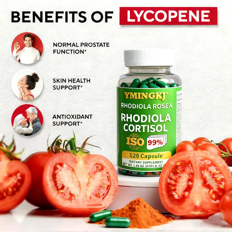 Rhodiola Rosea Ashwagandha Adaptogen Supplement for Cortisol Stress Relief & Immune Wellness - 120 Capsules