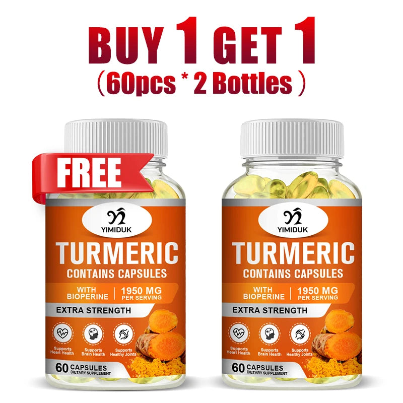 Buy 2 Get 2 Free! Premium Turmeric Curcumin Capsules, Support Potent Anti-Inflammatory & Joint Pain Relief, Boosts Immunity
