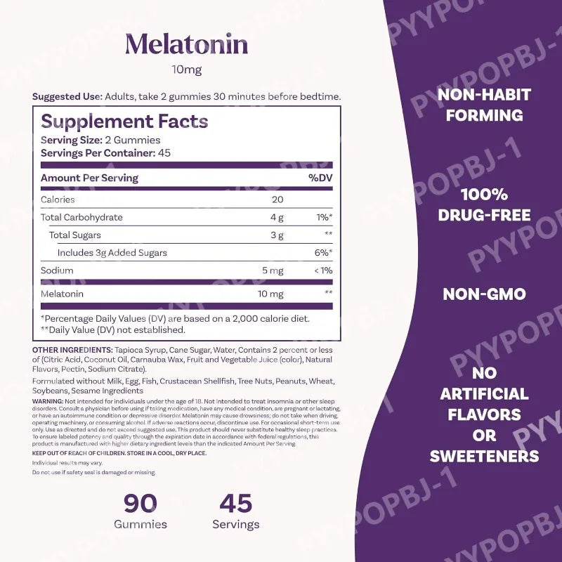 10 mg Melatonin Gummies Sleep Support for Adults Strawberry Flavor 90 Count 45 Day Supply
