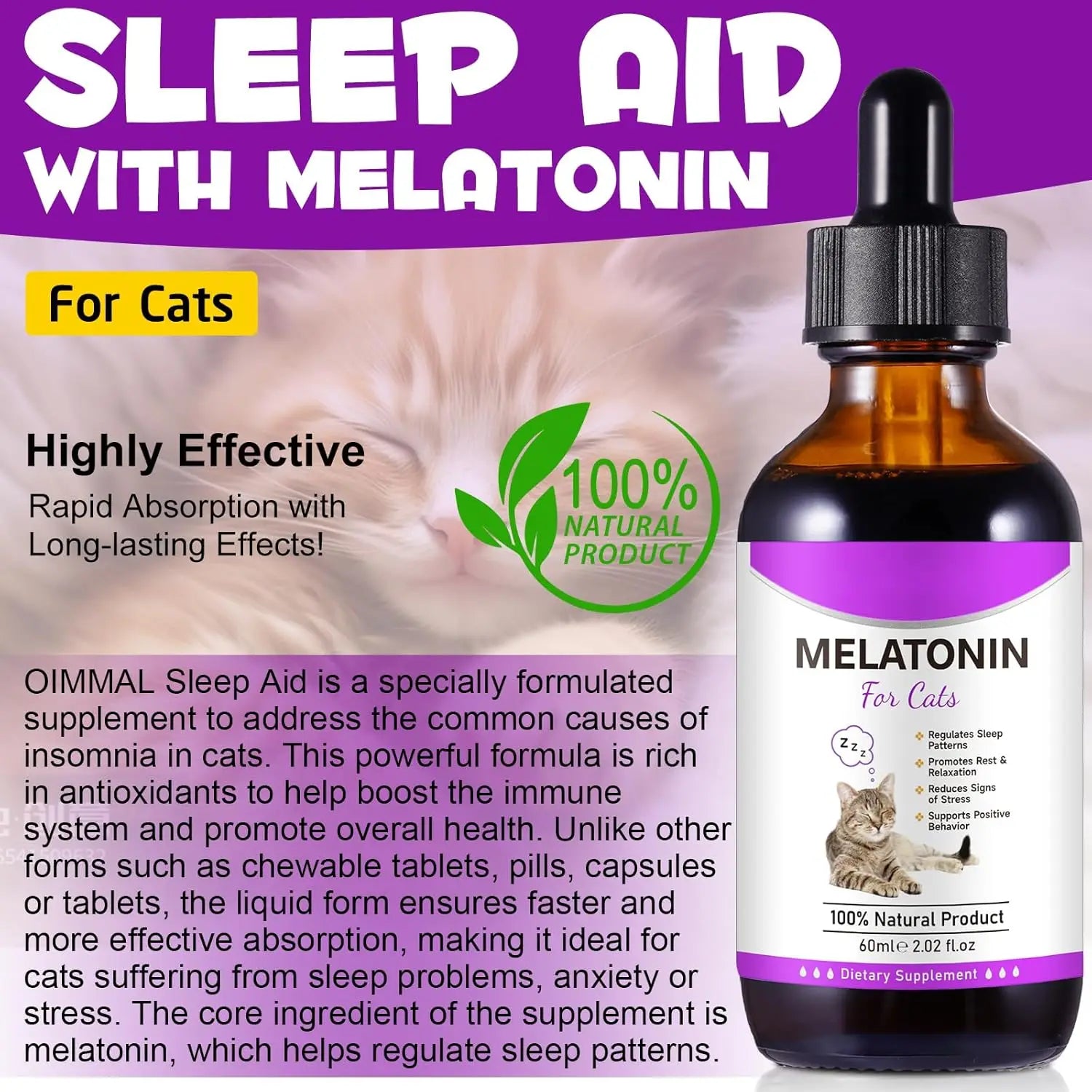 Cat Calming Melatonin Treats - Support Restful Sleep & Anxiety Relief for Cats
