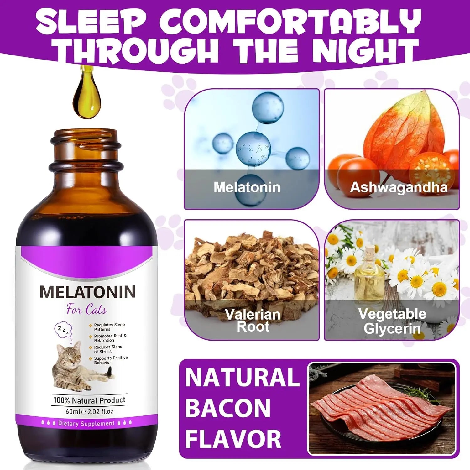 Cat Calming Melatonin Treats - Support Restful Sleep & Anxiety Relief for Cats