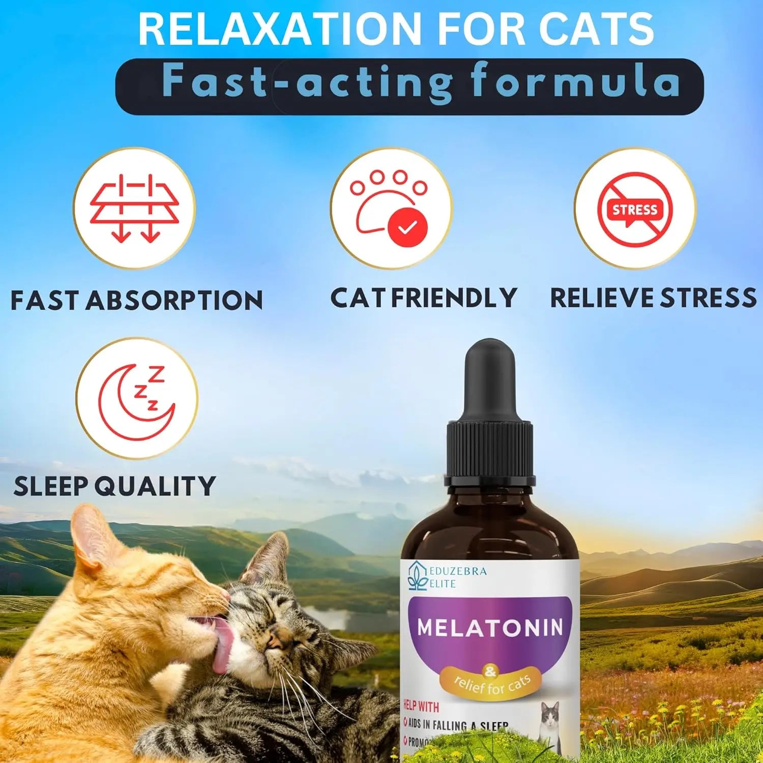 Cat Calming Melatonin Treats for Sleep & Anxiety Relief, Grooming Sedative