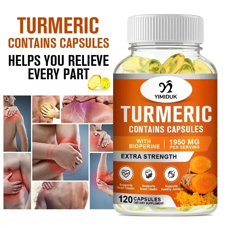 Buy 2 Get 2 Free! Premium Turmeric Curcumin Capsules, Support Potent Anti-Inflammatory & Joint Pain Relief, Boosts Immunity