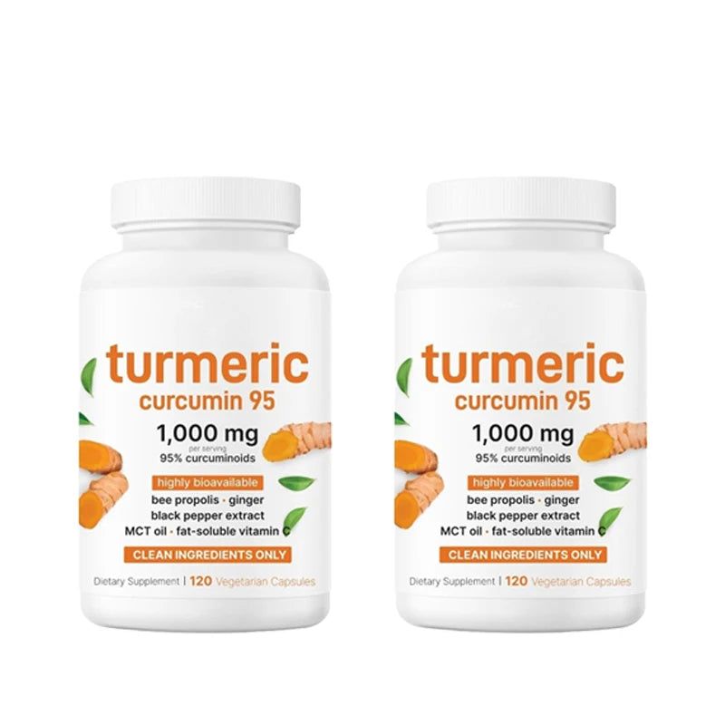 Turmeric Curcumin Botanical Supplement Pure Turmeric Extract Capsules with Ginger and Black Pepper 120 Pieces Per Bottle