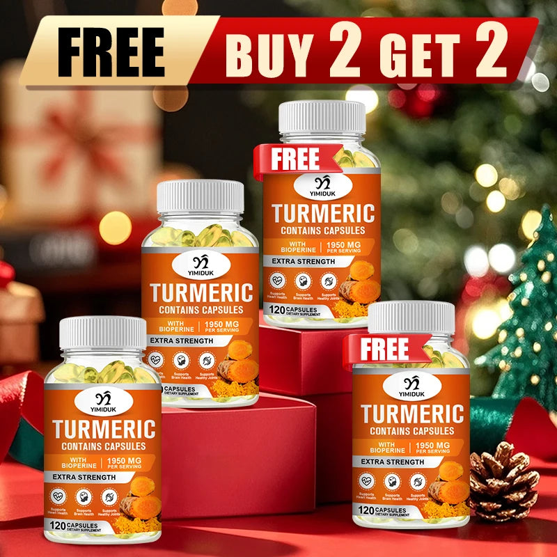 Buy 2 Get 2 Free! Premium Turmeric Curcumin Capsules, Support Potent Anti-Inflammatory & Joint Pain Relief, Boosts Immunity