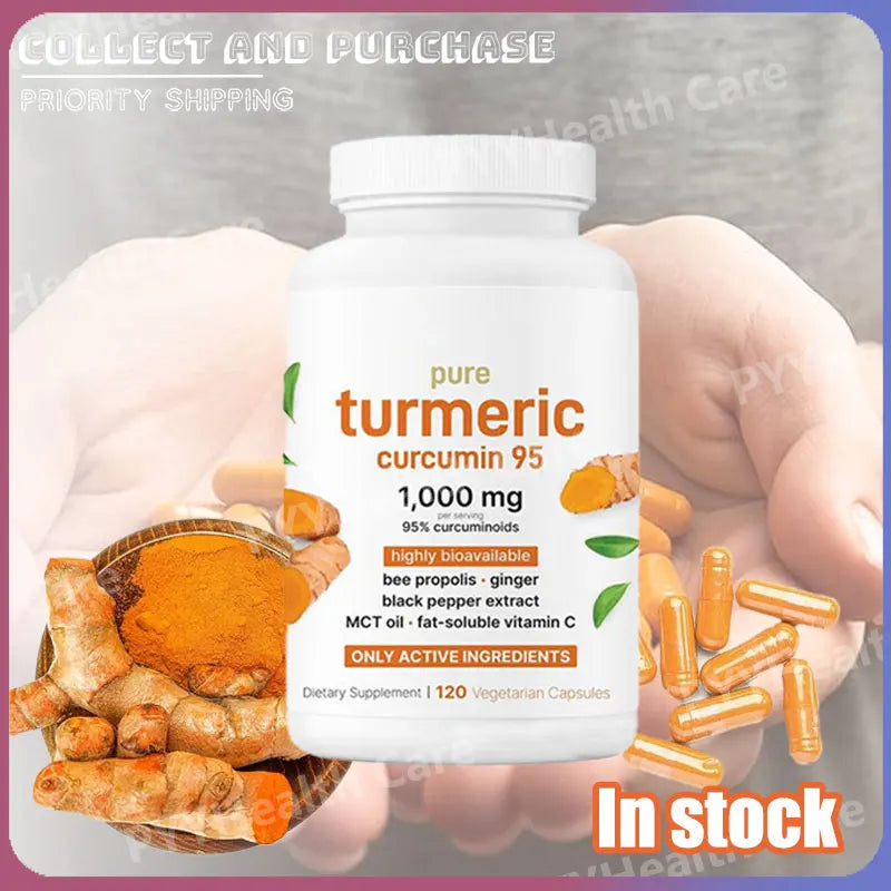 Turmeric Curcumin Botanical Supplement Pure Turmeric Extract Capsules with Ginger and Black Pepper 120 Pieces Per Bottle